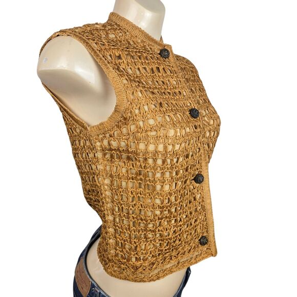 Vtg 60s I Magnin Bill Atkinson Glen of Michigan Twine Top Sz S Boho Cottagecore - Picture 2 of 16